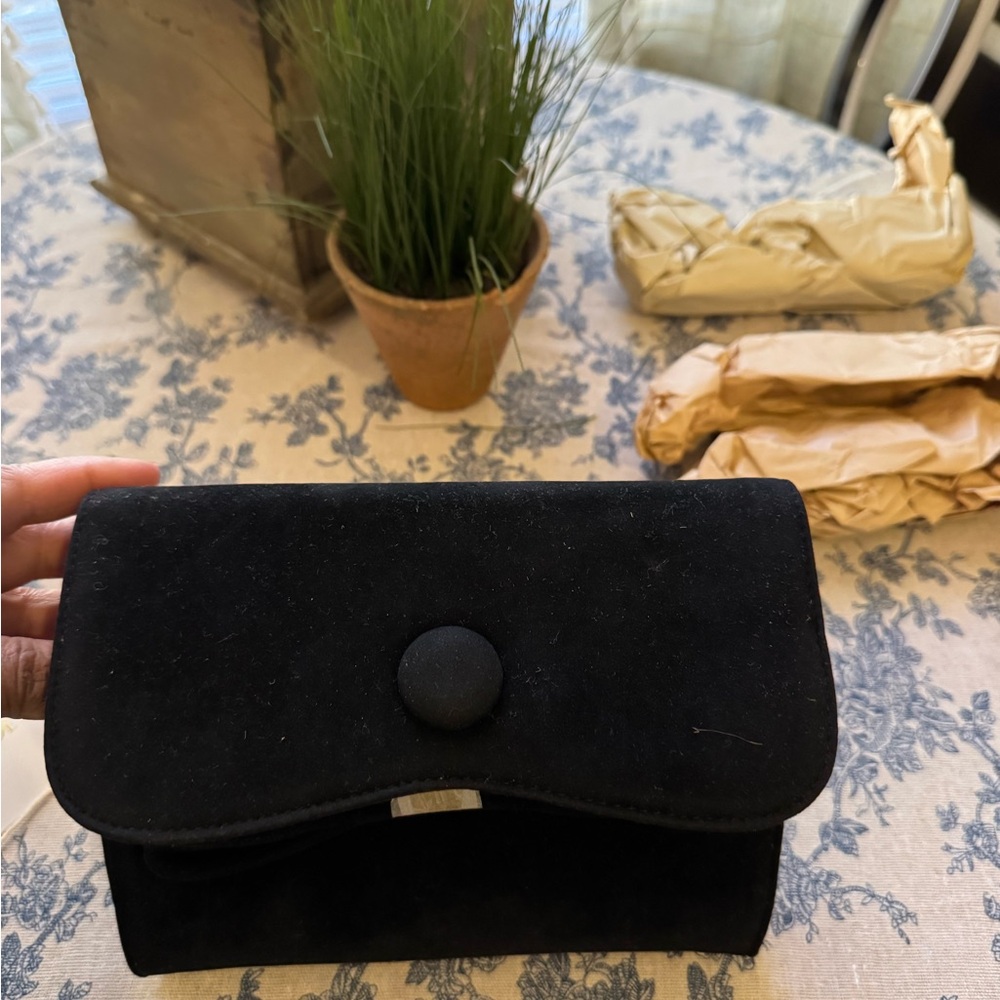 Vintage Elegant Black Clutch/Shoulder Bag
